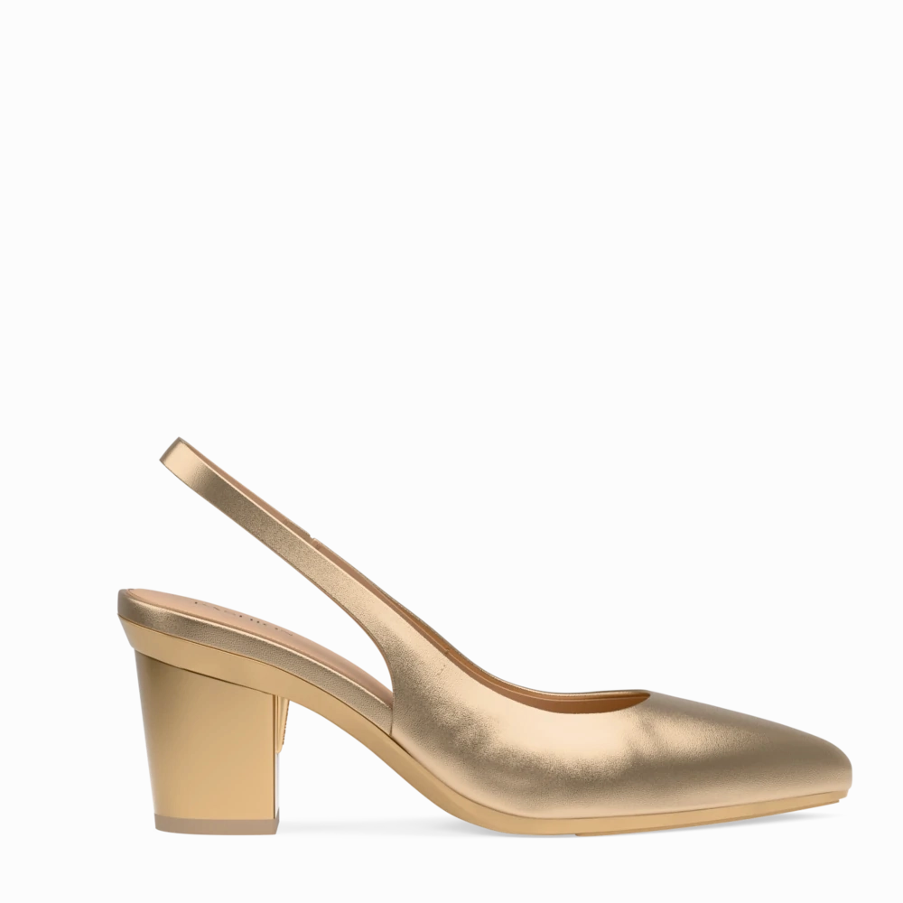The Slingback - Matte Gold 3 Block