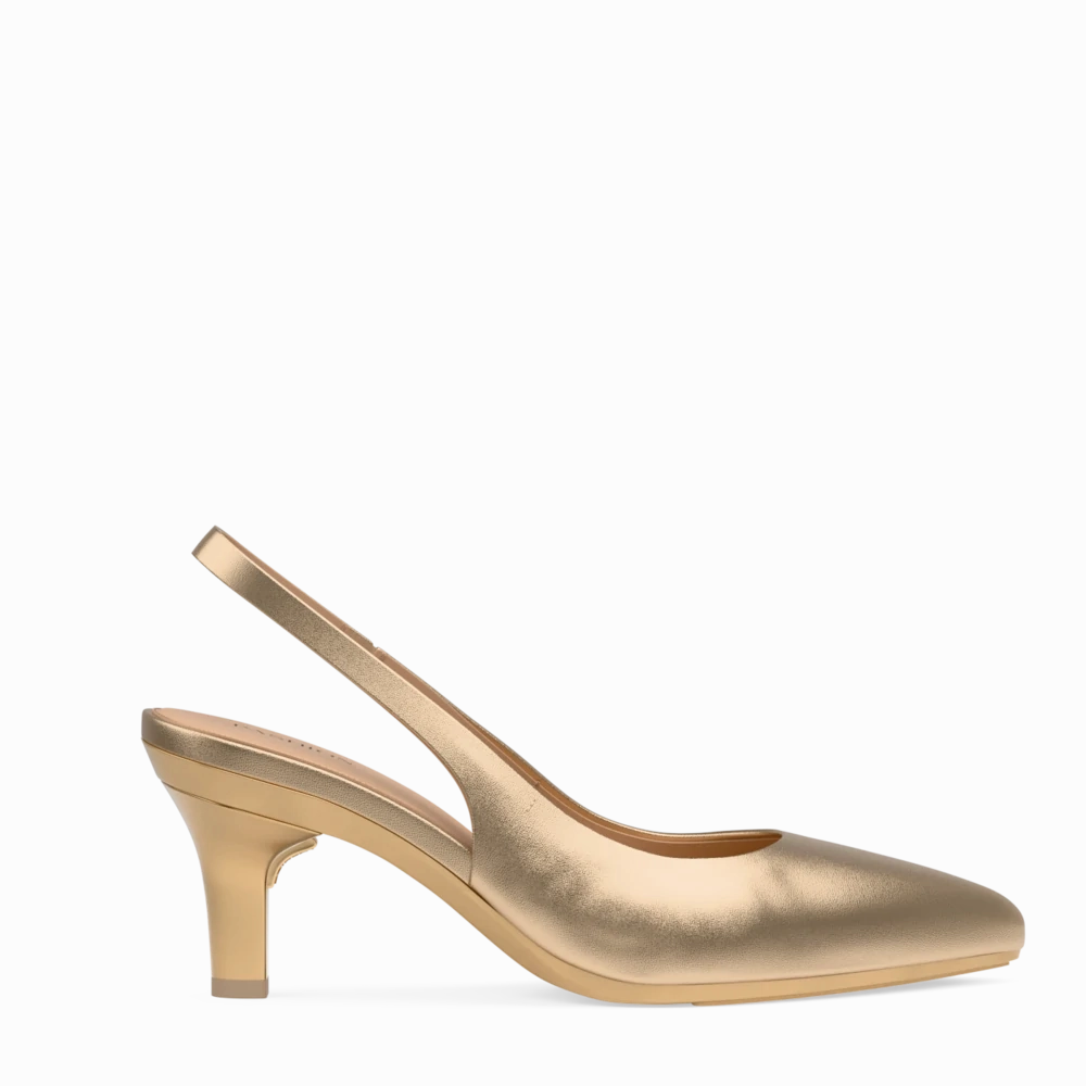 The Slingback - Matte Gold 3 Stiletto