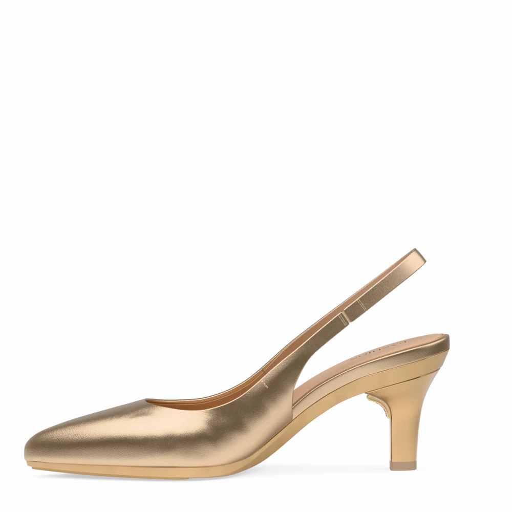 The Slingback - Matte Gold 3 Stiletto