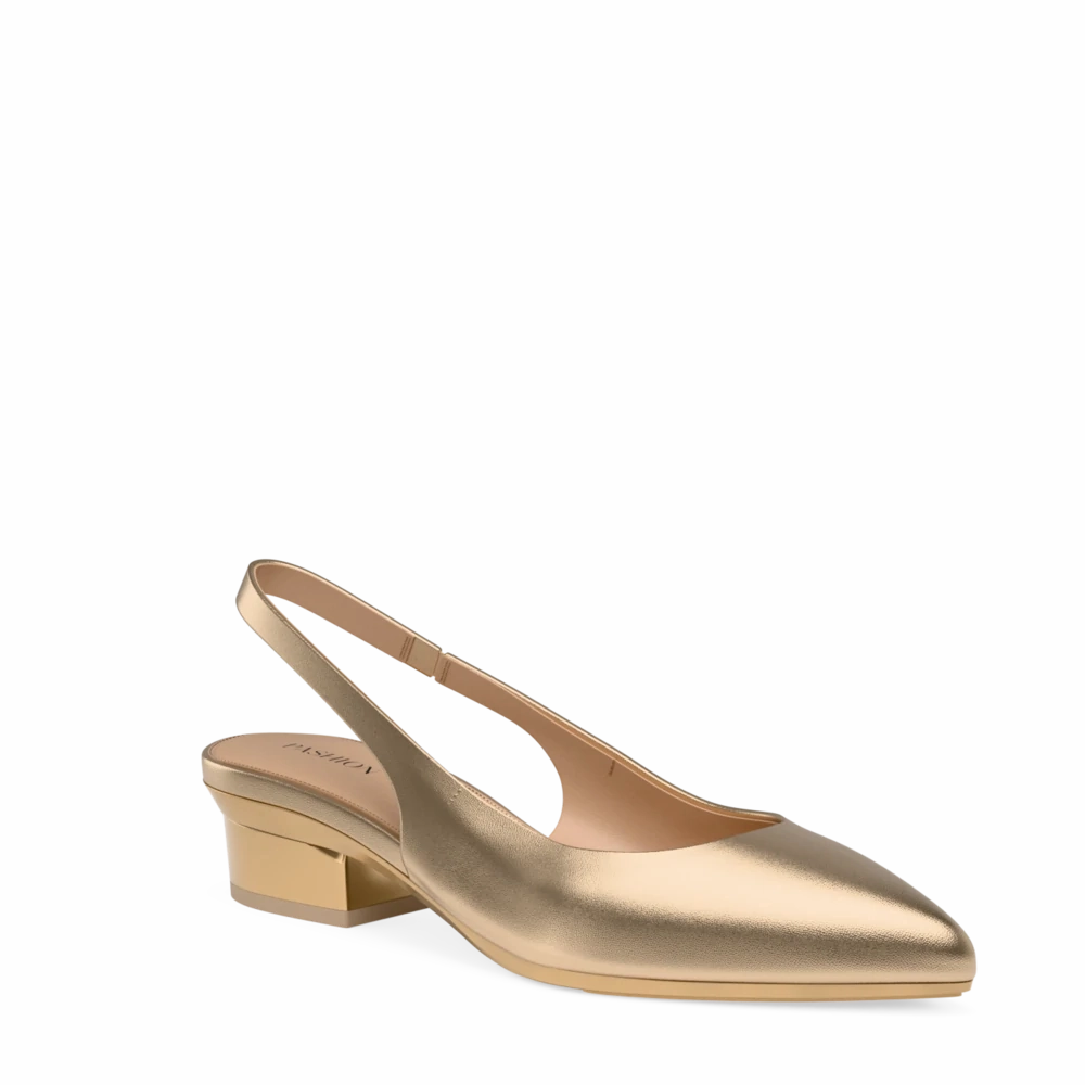 The Slingback - Matte Gold Flat