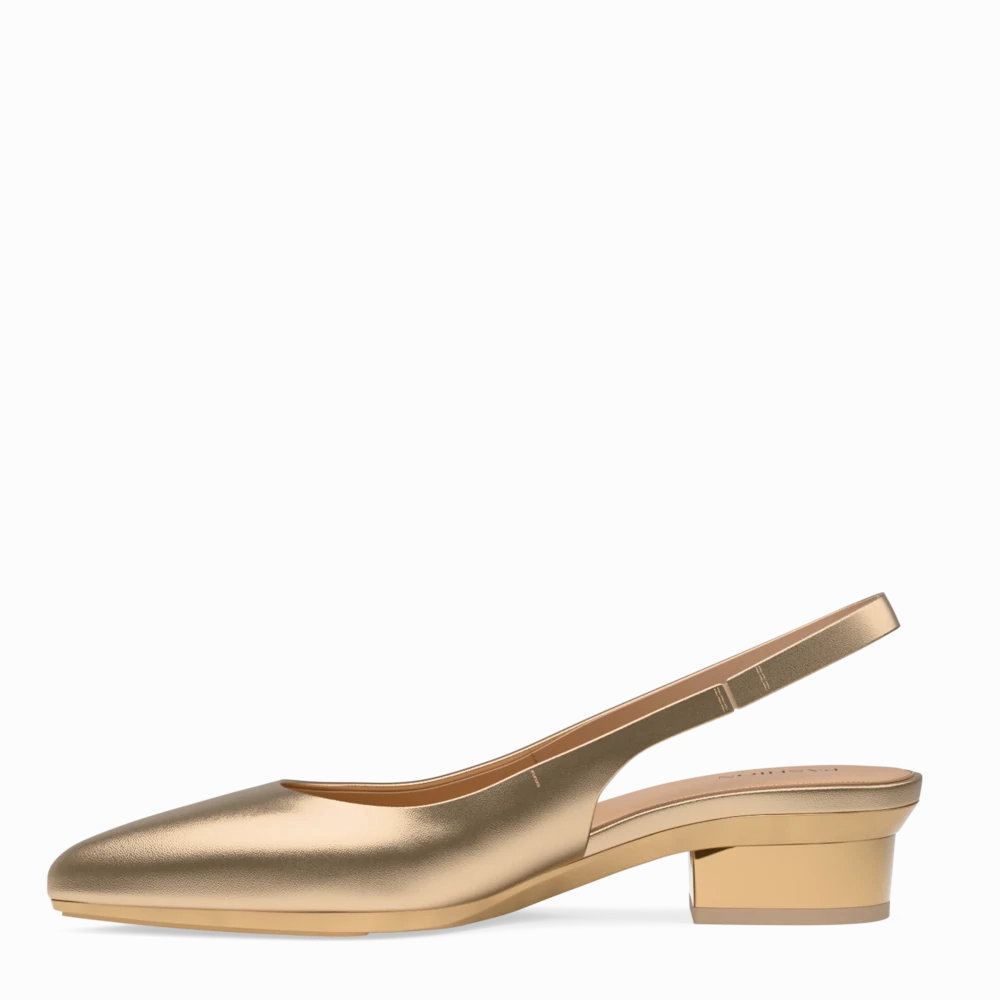 The Slingback - Matte Gold Flat
