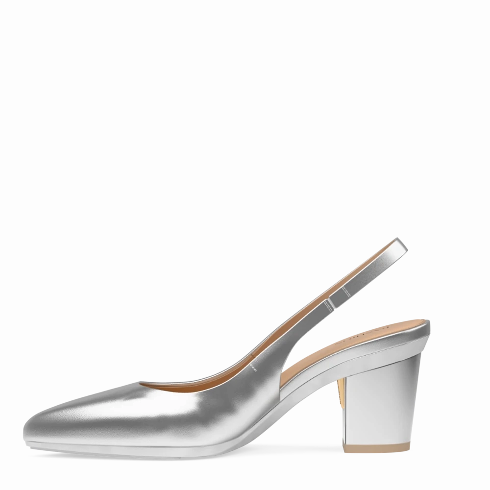 The Slingback - Matte Silver 3 Block