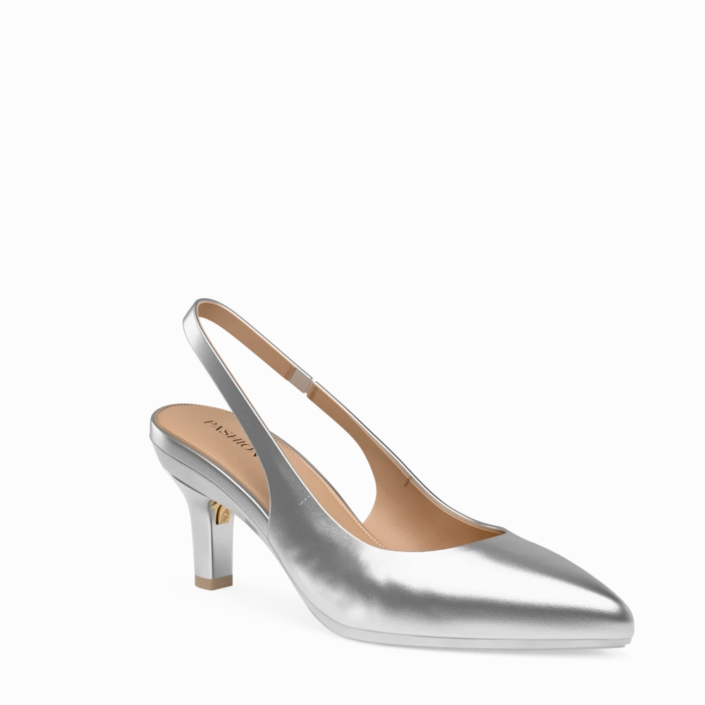 The Slingback - Matte Silver 3 Stiletto