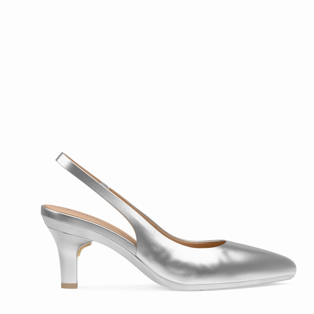 The Slingback - Matte Silver 3 Stiletto