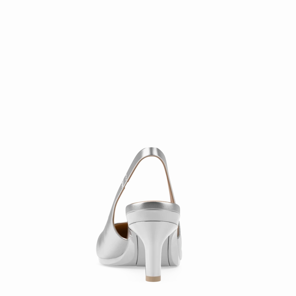 The Slingback - Matte Silver 3 Stiletto