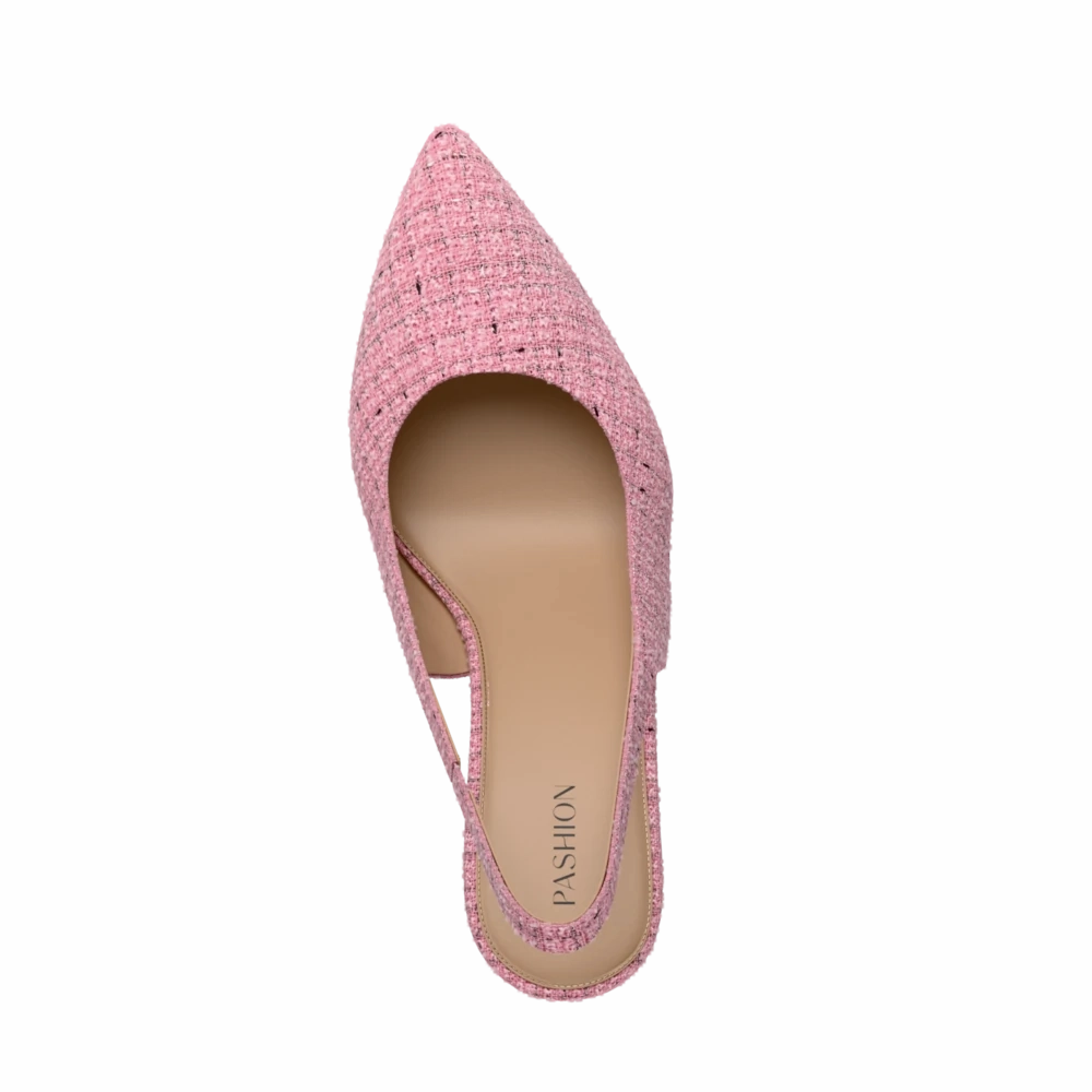 The Slingback - Pink Tweed 4 Stiletto
