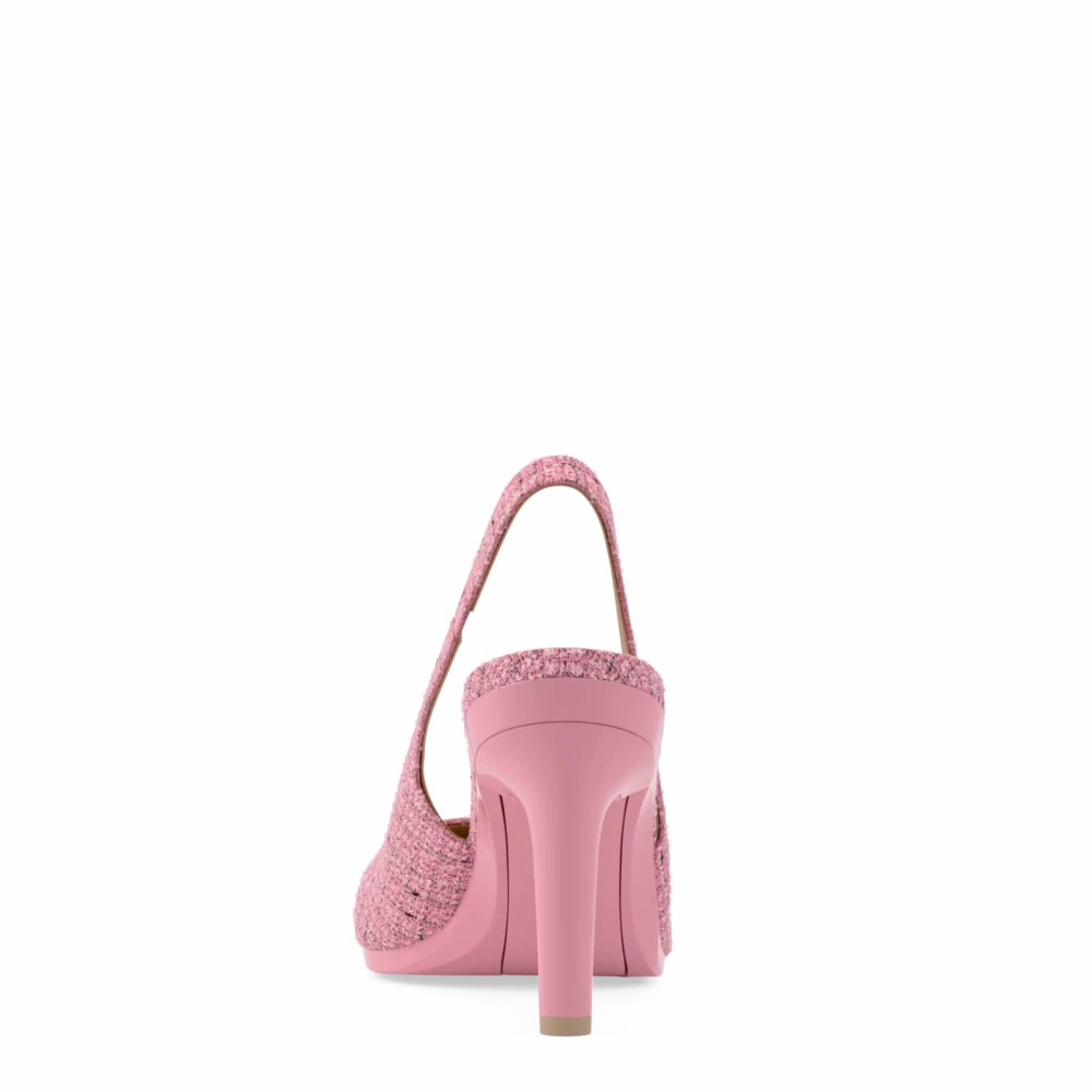 The Slingback - Pink Tweed 4 Stiletto