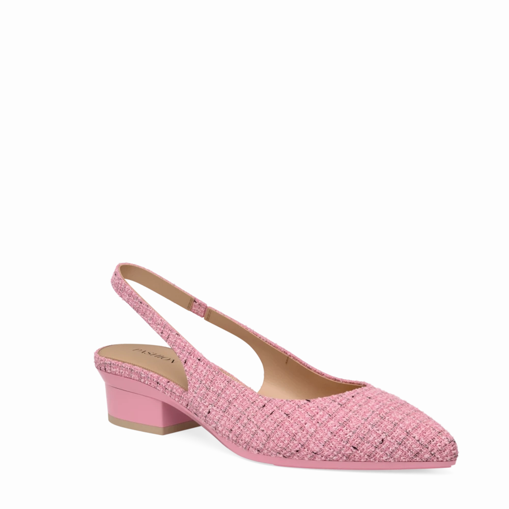 The Slingback - Pink Tweed 4 Stiletto