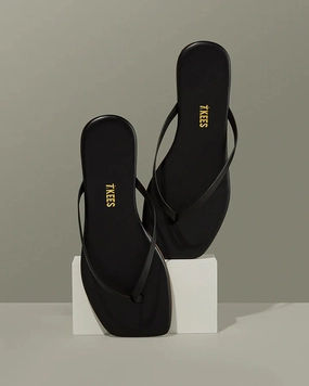 Tkees Square Toe Flip Flop Sandal in Black