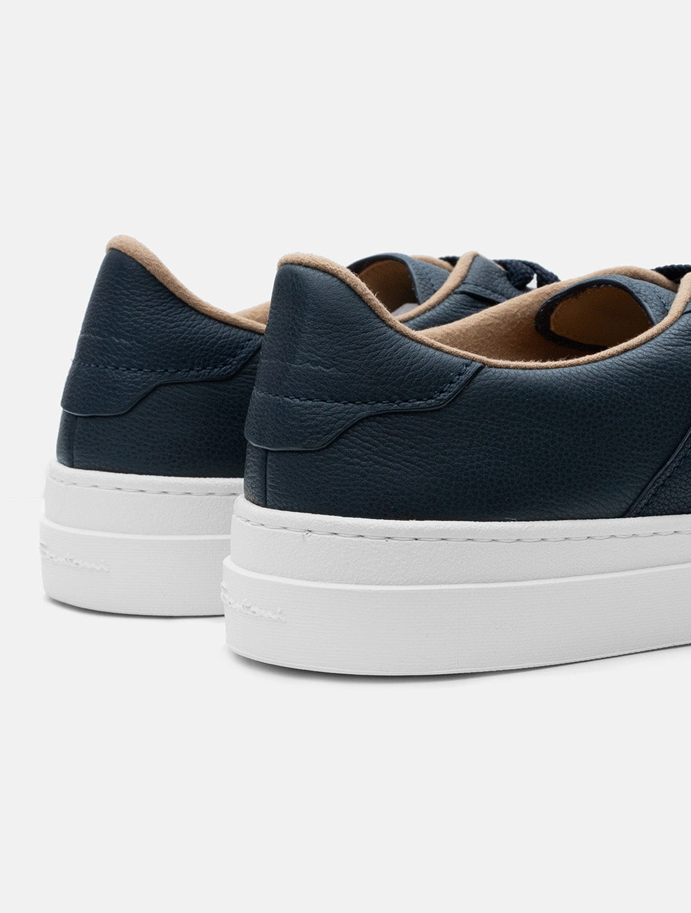 Tumble Leather Sneaker Navy