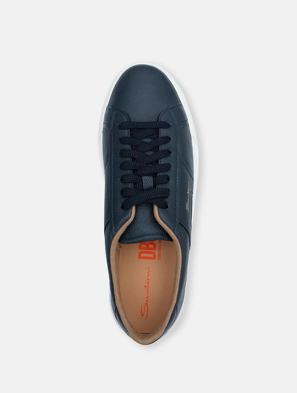 Tumble Leather Sneaker Navy