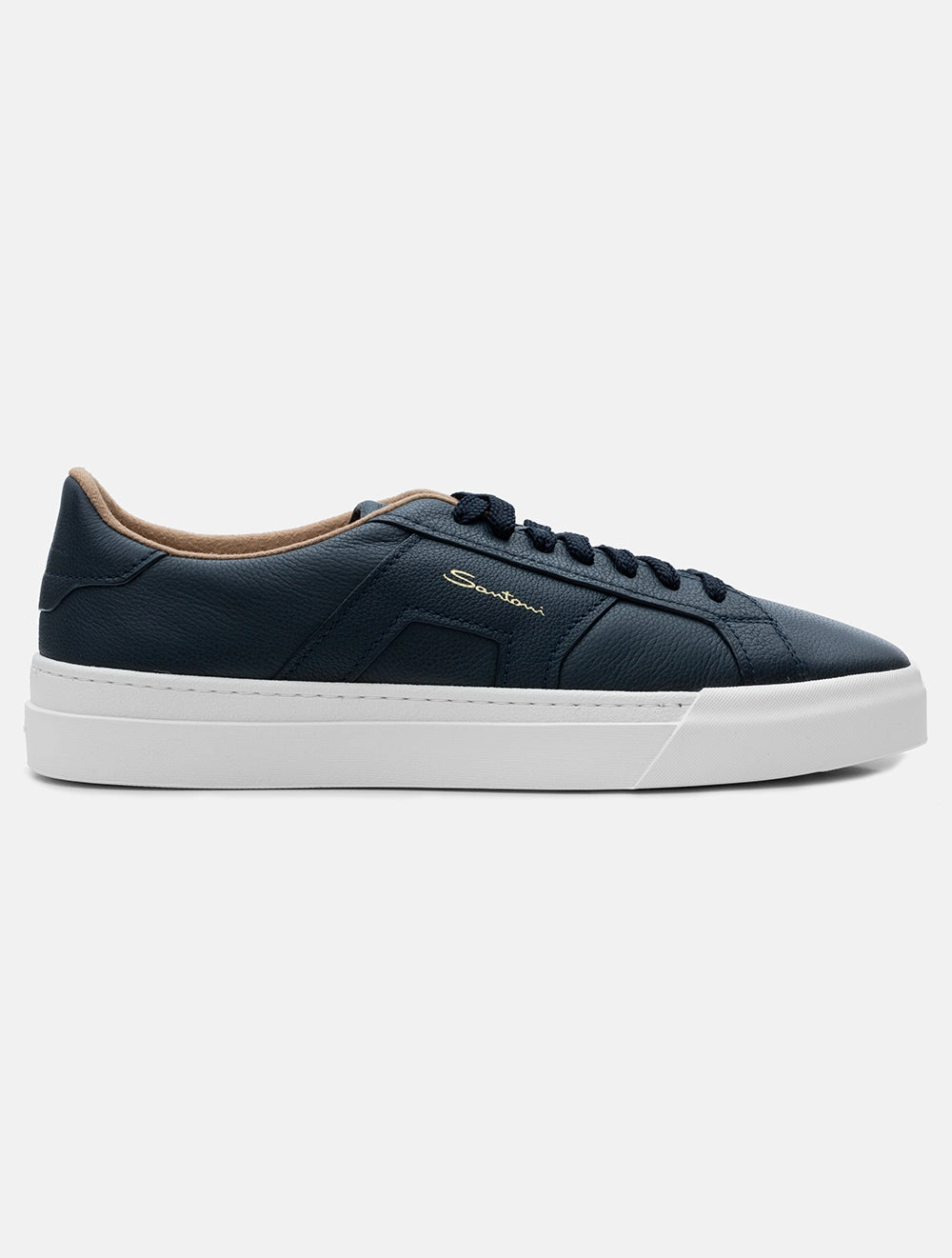 Tumble Leather Sneaker Navy