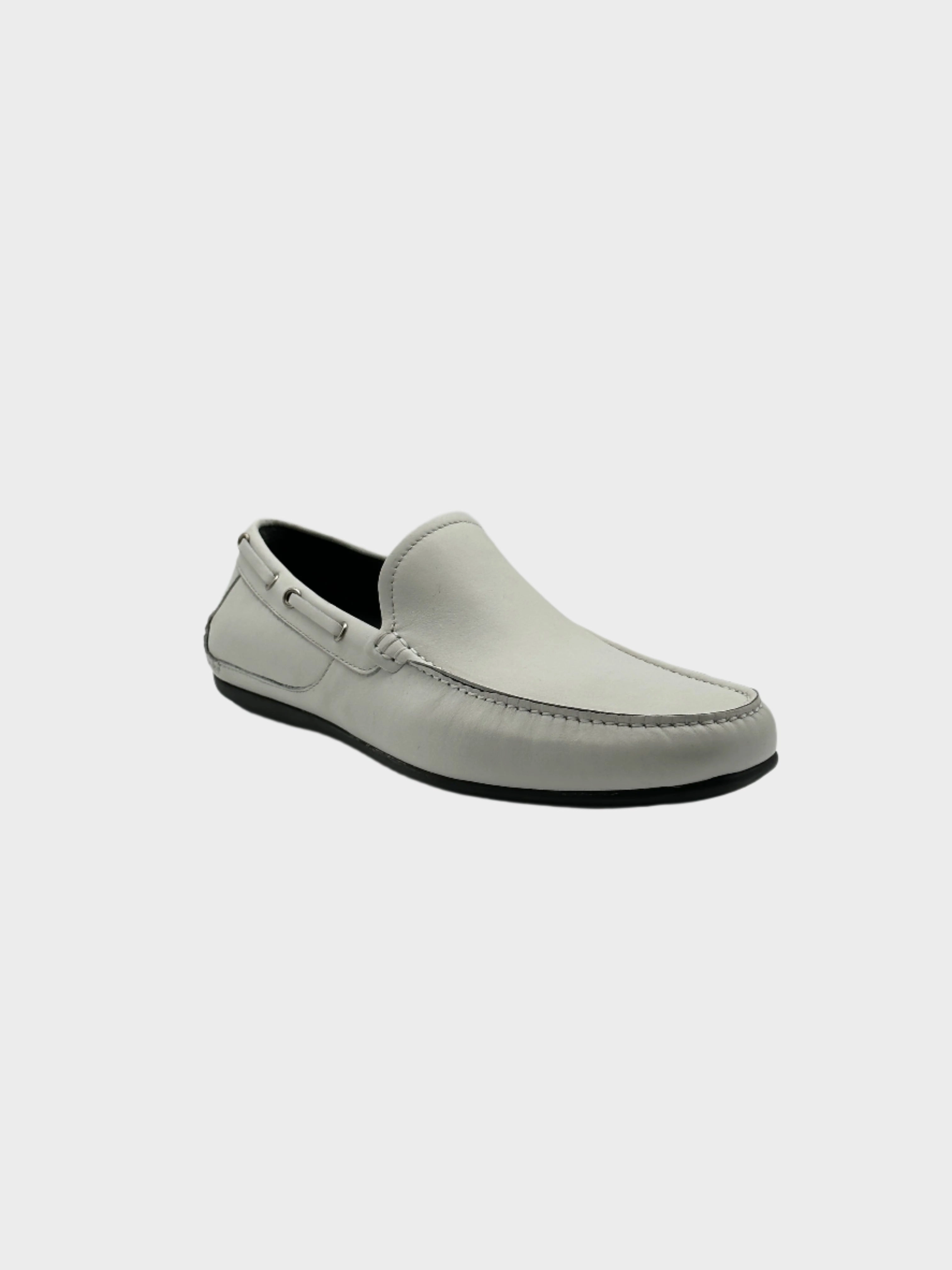 White Leather Loafers