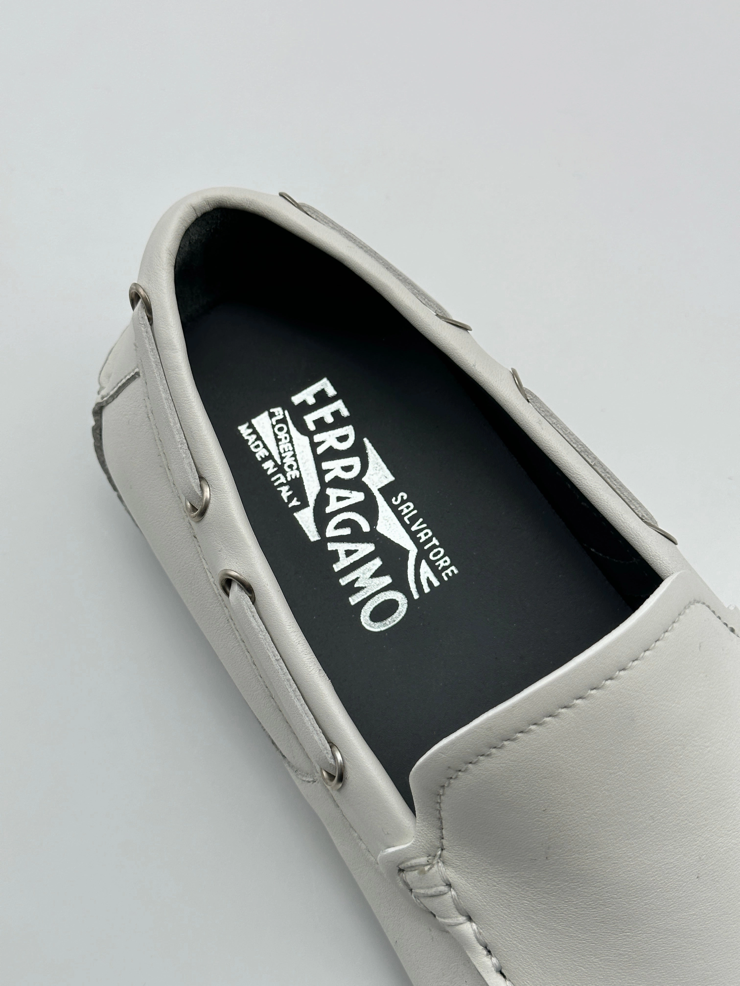 White Leather Loafers