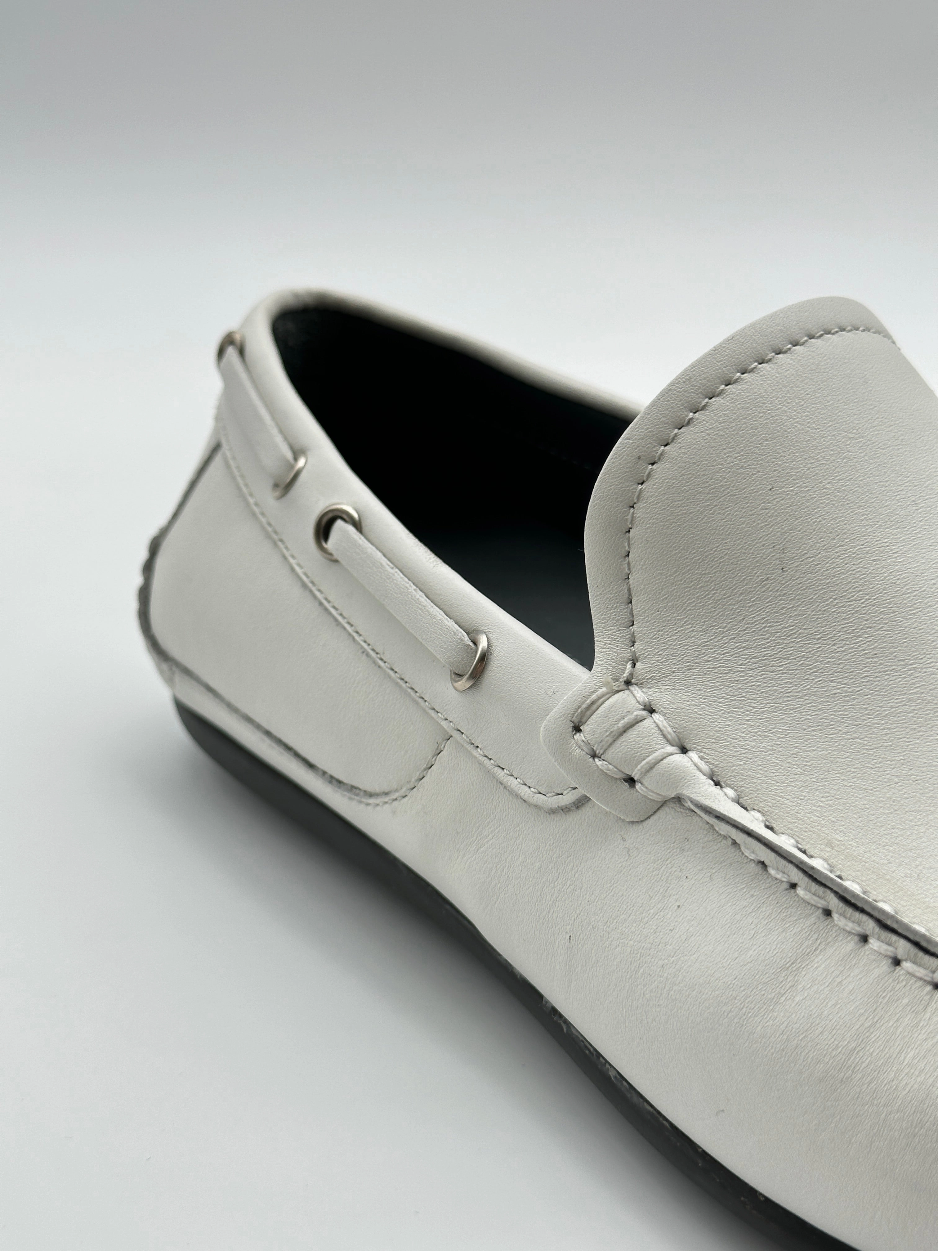 White Leather Loafers