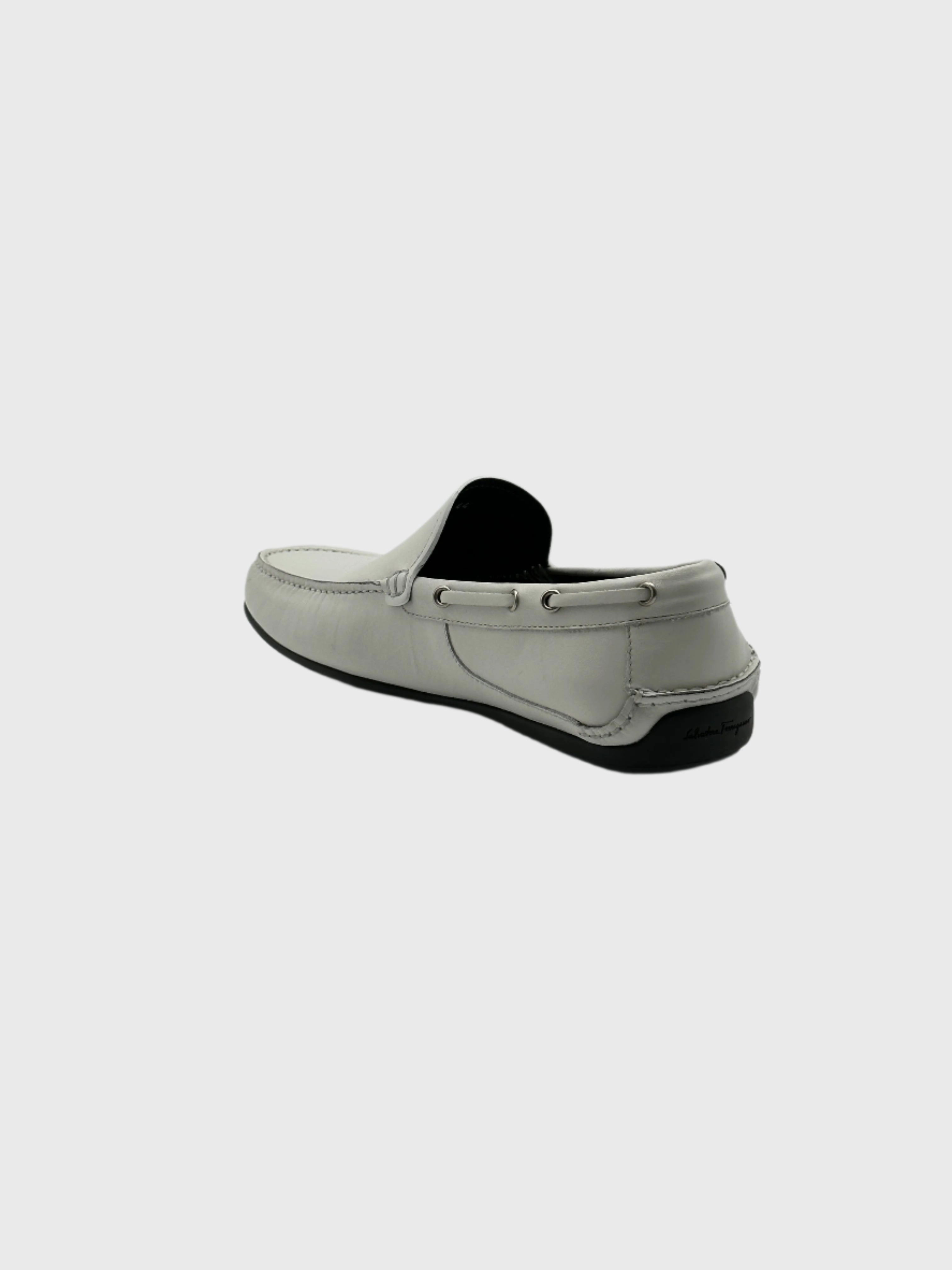 White Leather Loafers