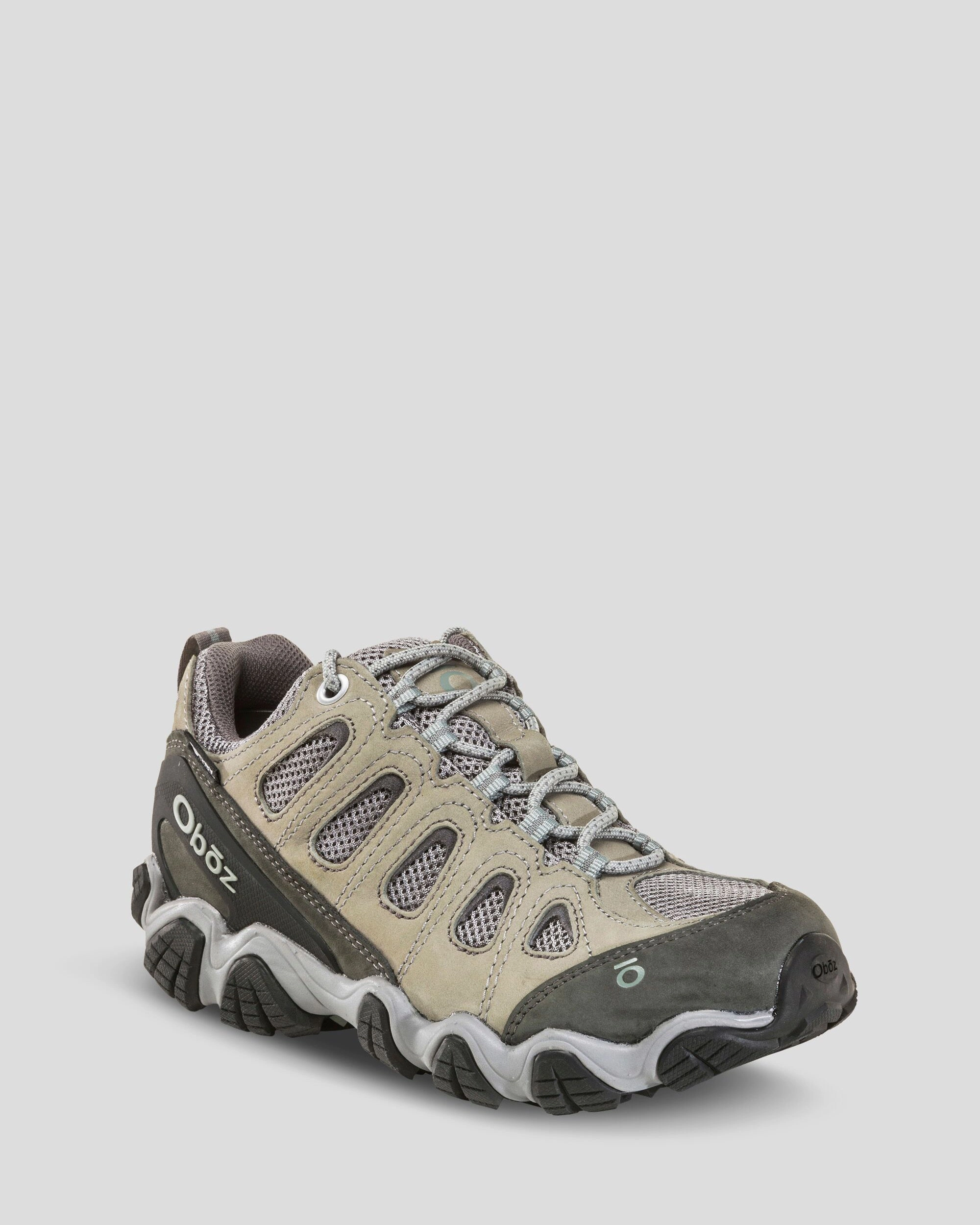 Women's Oboz Sawtooth II Low Waterproof Hiking Shoes - Wide - Frost Grey/Sage