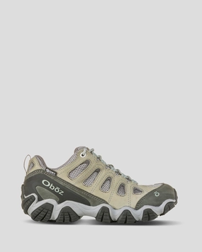Women's Oboz Sawtooth II Low Waterproof Hiking Shoes - Wide - Frost Grey/Sage