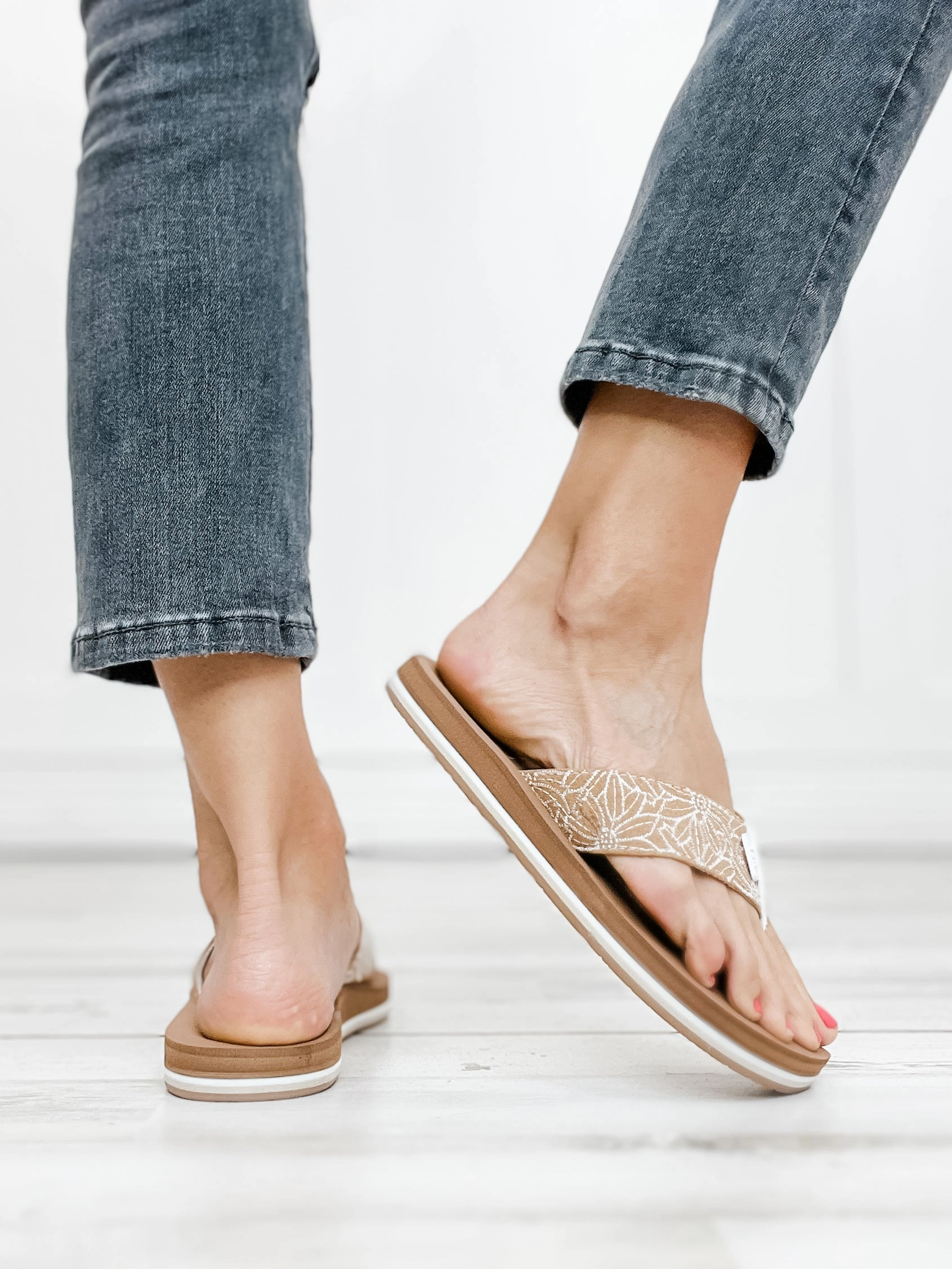 Yellowbox Rina Flip Flop Sandals in White