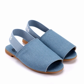 ZEEBRA CHAMBRAY OPEN TOE SLINGBACK [Final Sale] [FINAL SALE]